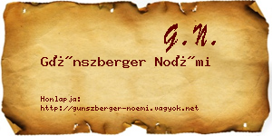Günszberger Noémi névjegykártya